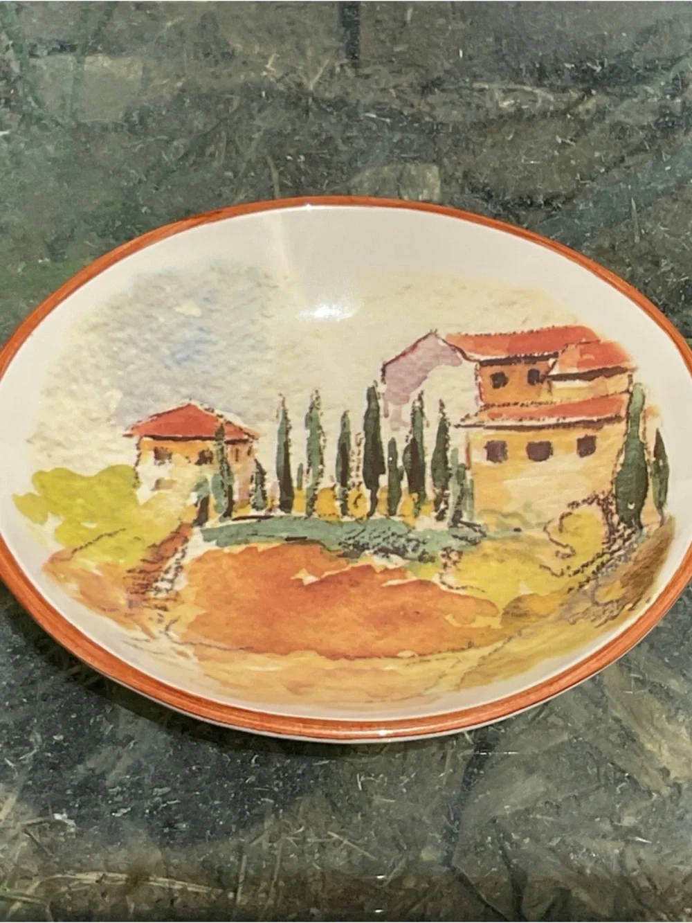 Williams Sonoma Oval Appetizer Dish Tuscan Landscape 5 1/2” Portugal Replacement